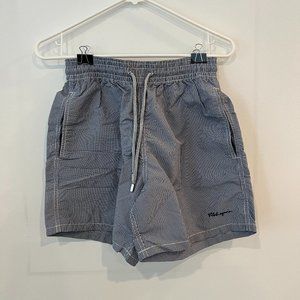 Vilebrequin Men's Swim Trunks Shorts Plaid Blue & White - SMALL